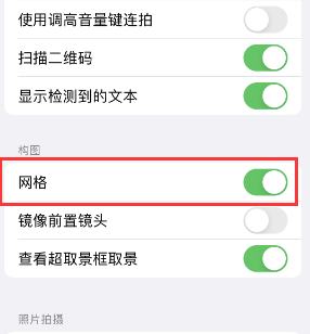 和庆镇苹果手机维修网点分享iPhone如何开启九宫格构图功能 